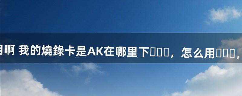 nds的金手指怎么用啊? 我的燒錄卡是AK在哪里下，怎么用，萬分感謝，下完